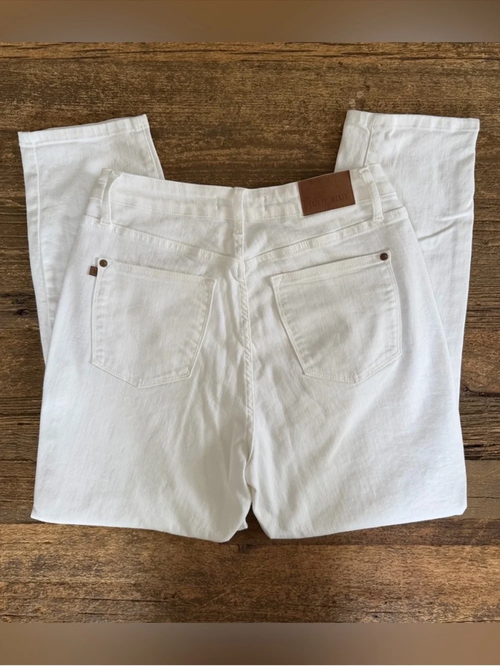 Judy Blue Women's White Boyfriend Jeans - Clean High-Rise Look Sz 11/30